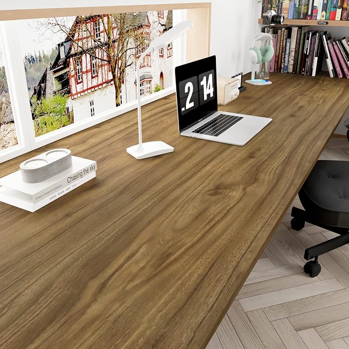 WESTICK 24" x 394" Peel and Stick Countertops Brown Wood Grain Contact Paper - Image 2