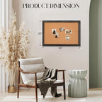 Cork Board Bulletin Board, Rustic Black Wooden Frame, Decorative Hanging Pin - Image 5
