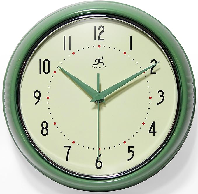 Infinity Instruments LTD. Retro 12 inch Silent Sweep Non-Ticking Mid Century by InfinityInstruments