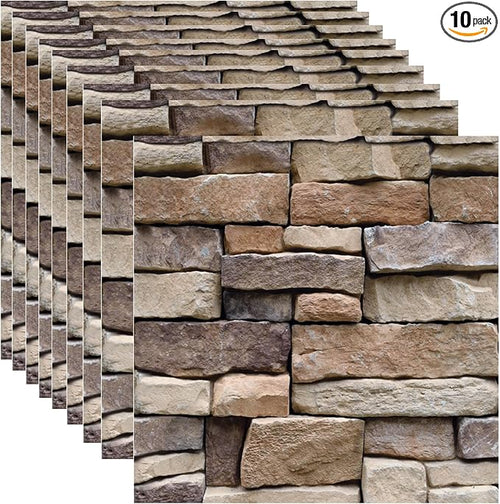 10PCS 3D Wall Panels Peel and Stick, 3D Brick Wallpaper Peel and Stick PVC by 3DWallPanelsPeelandStickforInteriorDecoration