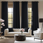 NICETOWN Room Darkening Draperies Curtains Panels, 2 Panels Black W52 x L96 - Image 2