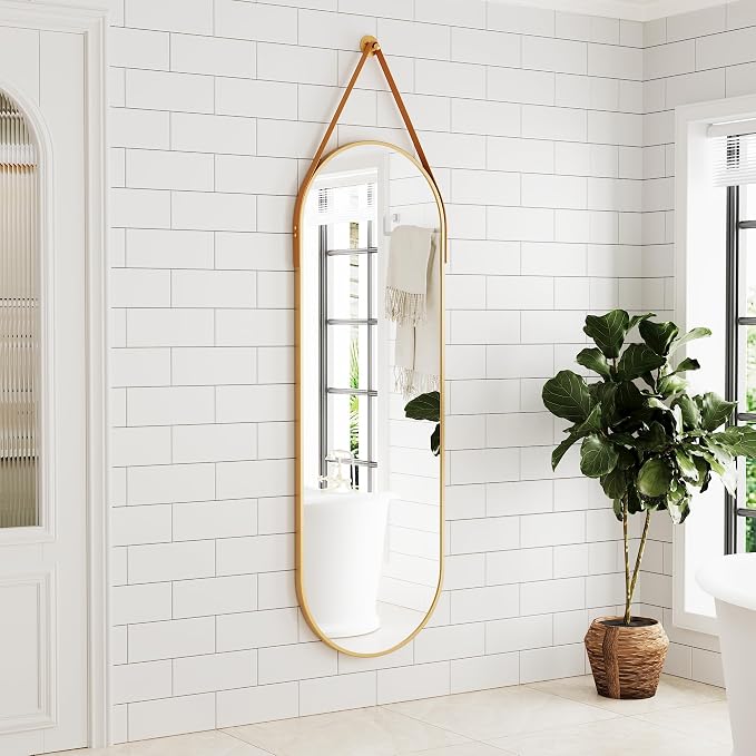 Full Length Mirror, Oval Wall Mounted Mirror, Wall Mirrors Full Length - Image 3