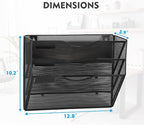 EASEPRES Magnetic 3 Pocket Mesh Hanging Wall File Organizer, Wall Mounted Mail - Image 3