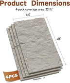 VooBang 4 Pack 3D Wall Panels, Lava Rock Molten Texture PU Wall Panels - Image 3
