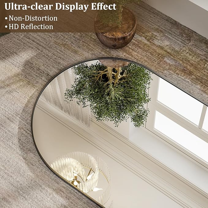 HARRITPURE 71"x30" Arched Full Length Mirror Free Standing Leaning Hanging - Image 3