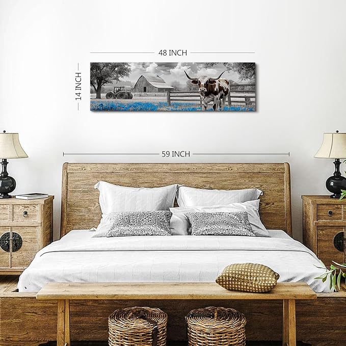 Highland Cow Wall Art Country Barn Truck Pictures - Image 2