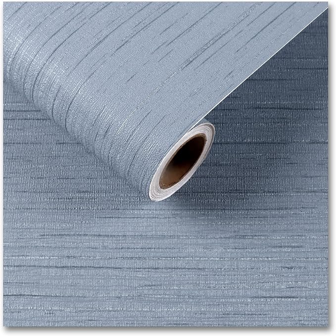 CRE8TIVE Grasscloth Peel and Stick Wallpaper Textured Blue Grass Cloth by CRE8TIVE