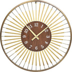 24 Inch Mid-Century Modern Wall Clock, Round Frame Metal Design - Image 8