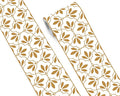 FLFK Wallpaper Border Gold and White Patterns Peel and Stick Wall Border Self by FLFK
