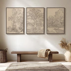 Large Vintage Framed Neutral Landscape Wall Art - Image 4