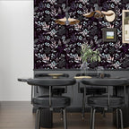 Laatse Vintage Purple Wallpaper Peel and Stick Dark Pink Floral Wallpaper - Image 4