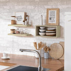 RICHER HOUSE Floating Shelves Set of 3, Modern Bathroom Shelves Wall Mounted - Image 3