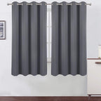 LEMOMO Grey Blackout Curtains 66 x 63 Inch Length/Set of 2 Curtain by Lemomo
