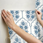 NuWallpaper x Society Social Floral Bazaar Delft Blue Peel and Stick Wallpaper - Image 6