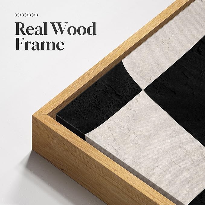 Framed Black and Beige Neutral Abstract Wall Art, Modern Canvas Prints - Image 6