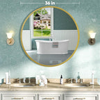 NEWBULIG Round Wall Mirror, 36 Inch Bathroom Mirrors - Image 2