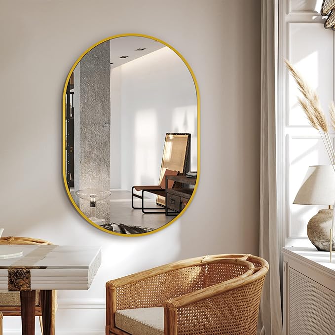 Bathroom Mirror for Wall, Metal Framed Vanity Mirror - Image 4
