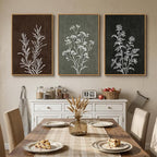Framed Boho Botanical Wall Art for Living Room, 3 Piece Rustic Floral Canvas - Image 6