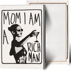 Mom I Am A Rich Man Aesthetic Retro Music Goblet Poster Feminist canvas Wall by Liyark