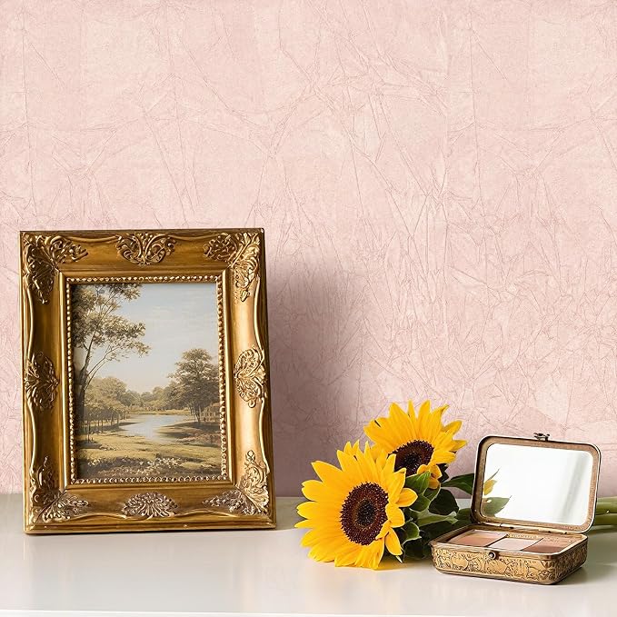 17.7x317 Pink Wallpaper Peel and Stick Felt Fabric Wallpaper Textured Velvet - Image 8