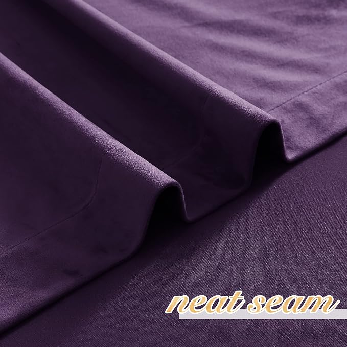 NICETOWN Purple Velvet Curtains 63 inches - Image 6