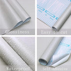 Heroad Peel and Stick Wallpaper Wood Contact Paper Wood Wallpaper Light Grey - Image 4