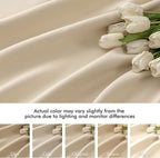 MIULEE Cream Beige Back Tab Light Blocking Curtains 80 Inch Length 2 Panels Set - Image 8