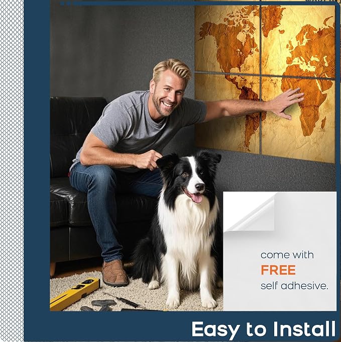 BUBOS 6 Pack Self-Adhesive Acoustic Wall Panels, 70.8" x 47.2" Sound Panels - Image 8