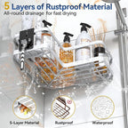 YASONIC Corner Shower Caddy, No Drilling Shower Shelf - Image 4