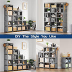 Mavivegue Bookshelf, 18 Cube Storage Organizer, Extra Large Book Organizer - Image 3