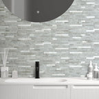 AULIGET 2 Sheets Mountain Rock Peel and Stick Backsplash, PVC Mixed Metal Gold - Image 4