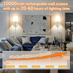 Battery Operated Wall Sconces Set Of 2, Wireless Battery Wall Light - Image 4