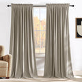 NICETOWN Living Room Camel Velvet Curtains 12 ft Length, Sound and Sunlight by NICETOWN