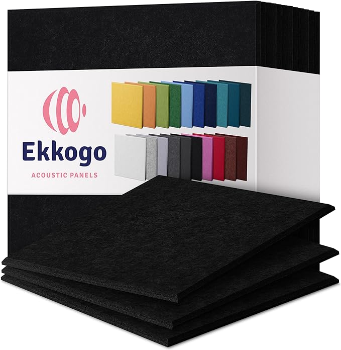 Acoustic Panels 12-Pack Soundproof Wall Panels 12"X12"X0.4" Sound Panels High by EkkogoAcousticPanels