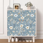 Laatse Blue Floral Peel and Stick Wallpaper White Botanical Contact Paper - Image 7