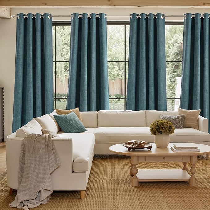 NICETOWN Short Greyish Blue Blackout Curtains 63 inches Long - Image 4