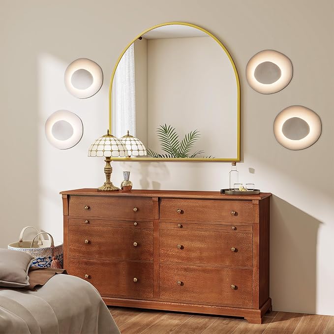 VooBang Wide Arched Wall Mirror, 38 x 40 inch Arch Bathroom Mirror, Wall by VooBang