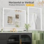 36x30 Inch White Bathroom Mirrors - Image 4