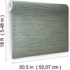 RoomMates Teal Dimensional Grasscloth Peel and Stick Wallpaper, RMK12684PLW - Image 6