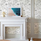 JiffDiff Peel and Stick Wallpaper Black and White Floral Wall Paper 17.3" x - Image 6