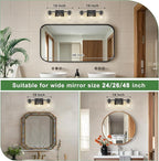 DORESshop 20 Inch Upgraded Bathroom Light Fixtures, 3-Light Black Bathroom - Image 2