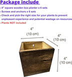 LaLaGreen Wood Planter Boxes for Indoor Plants Small Square Wall Mounted - Image 2