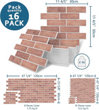 16-Pack 3D Faux Brick Acoustic Wall Panels, 11.8" x 11.8" PET Soundproof & - Image 2