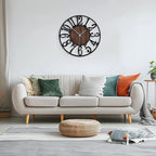 Maxstar Round Wall Clock for Living Room Decor Battery Operated Non Ticking - Image 8