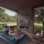 EverStone Herringbone Faux Brick Panel, 46 1/2"W x 25 1/4"H x 1"D, Moon Rock - Image 12