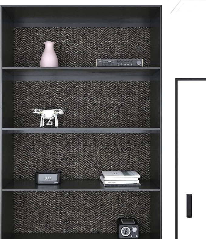 FunStick 24"x394" Black and Gold Grasscloth Peel and Stick Wallpaper Textured - Image 7