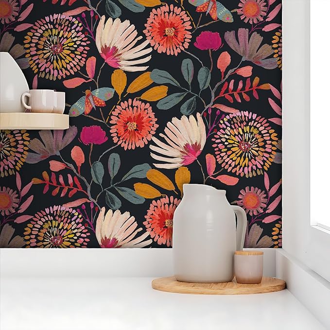 Floral Wallpaper Peel and Stick Boho Wall Paper Removable Waterproof - Image 5