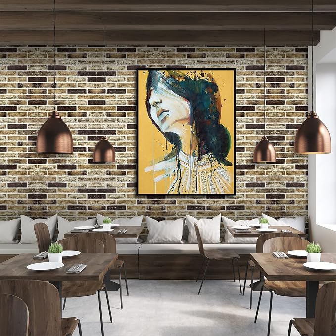 10-Pack 52 Sq.Ft 3D Wall Panels Peel and Stick 3D Faux Brick Wallpaper Peel and - Image 4