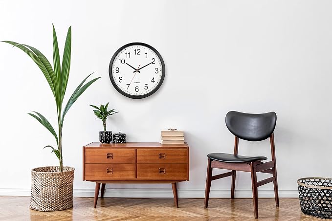 Bernhard Products Black Wall Clock Silent Non Ticking - Image 2