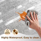 Peel and Stick Backsplash Tile Waterproof Removable PVC Wall Sticker 3D Faux - Image 4